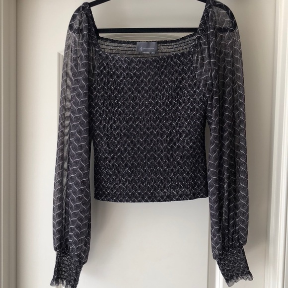 Anthropologie Smocked Square Neck Blouse - Picture 2 of 3